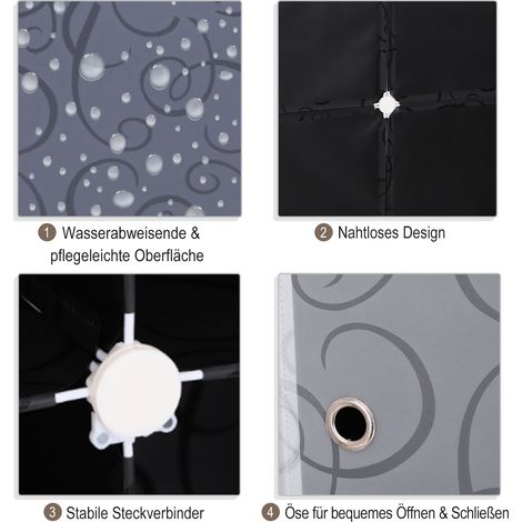 Système de rayonnages modulables en kit pour dressing, 2 grands cubes et 9 petits, étagère cubique à assembler soi-même, organisateur à chaussures, bibliothèque et rangement pour jouets, noir, 111x47x