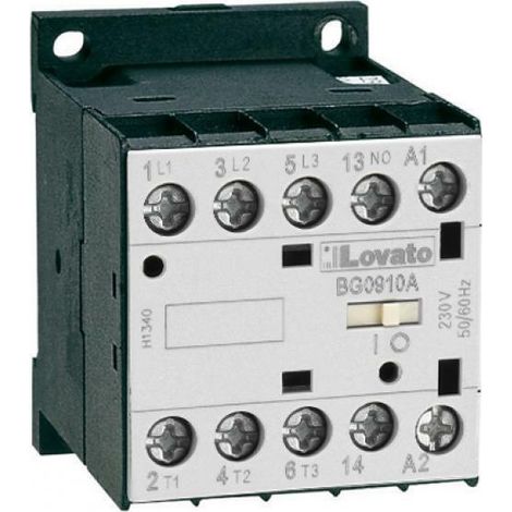 Contattore di potenza 3P 6A 2,2kW a 400VAC AC3, bobina 24VDC, 0Z 1R 11BG0610D024