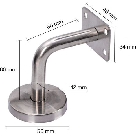 Support de fixation de main courante en acier inoxydable, plaque de fixation plate (1/5)