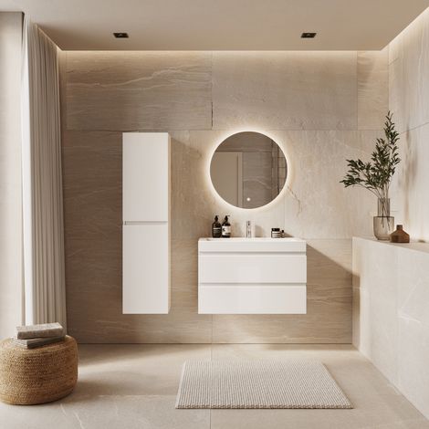 LOMAZOO Ensemble meuble de salle de bain Azuro 80 cm - Blanc