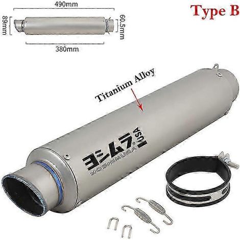 Pot d'échappement universel pour moto, silencieux en alliage de carbone et de titane modifié, 60 mm, pour Honda, BMW et Yamaha (Type B) (1/5)
