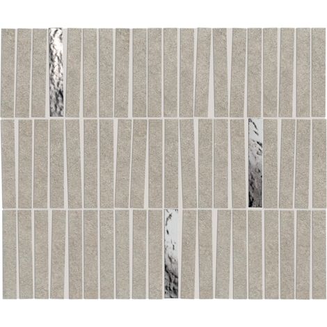 Mosaïque effet Pierre Quartzite Gris Galet 9,6x1,5 cm Minibrick 35x29,2x0,9 cm Mat Venturo - Mur intérieur (vendu par carton de 0,6132 m²) - RO'MA CARRELAGE