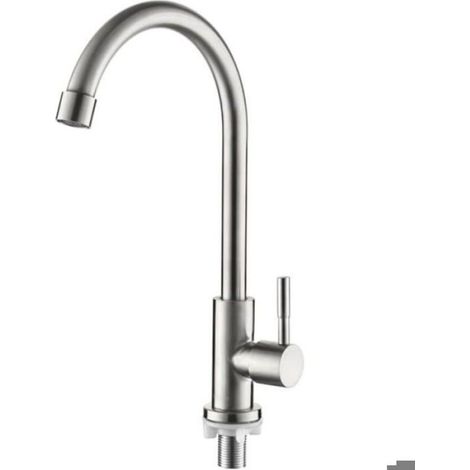 Mitigeur de cuisine eau froide rotatif 360° – Acier inoxydable 304 – Hauteur bec sous confortable – Aérateur amovible (1/4)