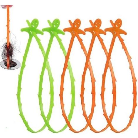 HOXILEELEO - Strumento dissipatore di scarico, lotto di 5 furetti 50 cm, il serpente di scarico pulitore di plastica, detergente scarico per tubi di fogna, lavelli da cucina e bagno (1/5)