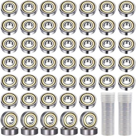 Lot de 50 roulements à billes 608ZZ 8 x 22 x 7 mm - Double blindage pour skateboard et rollers (1/5)
