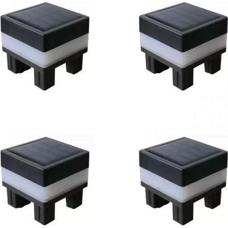Set di 4 luci solari a LED per esterni, impermeabili e lampeggianti, ideali per recinzioni, patii, ringhiere, balconi e illuminazione da giardino. (1/5)