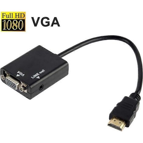 Câble adaptateur vidéo HDMI vers VGA + sortie audio de 26 cm (1/5)