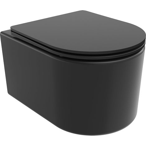 Mexen Sofia taza de inodoro Rimless Tornado con asiento de cierre suave slim, duroplast, negro mate - 30541085T (1/5)