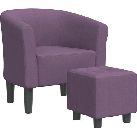 Chaise cabriolet avec repose-pied violet tissu (1/5)