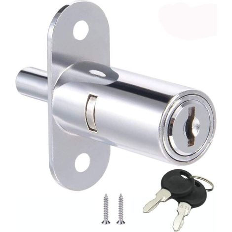 Serratura per cassetti in lega di zinco, serratura per mobili con ante scorrevoli, per vetrine, schedari, cassetti, armadi, scrivanie, mobili, ecc. (32 mm) (1/4)