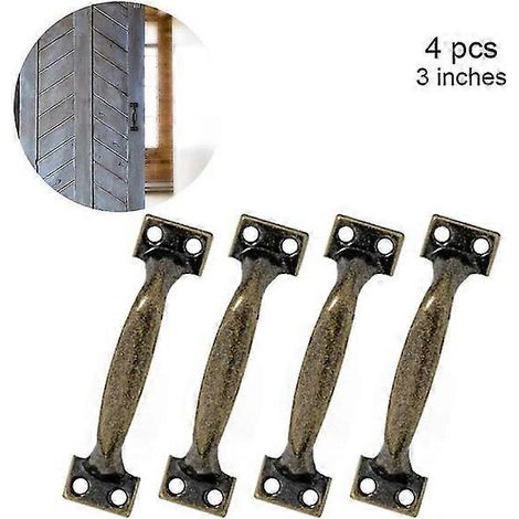 4 poignées de porte de grange, poignées de portail pour clôtures en bois, poignées de meuble vintage. (1/5)