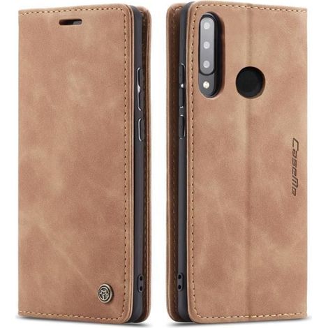 GrandEver Coque Bumper Huawei P30 Lite Housse Cuir Premium Flip Case Portefeuille Etui Brown (1/3)