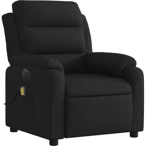 Sillón relax TV función masaje reclinable eléctrico 6 puntos de masaje en tela negra DEC027229 (1/5)