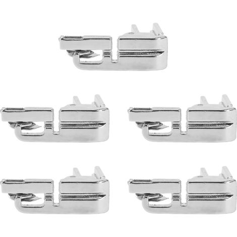 Pied-de-biche à bord roulé (5 pièces), acier inoxydable, poignée basse, pied-de-biche universel multifonctionnel de 3 mm pour machines à coudre domestiques
