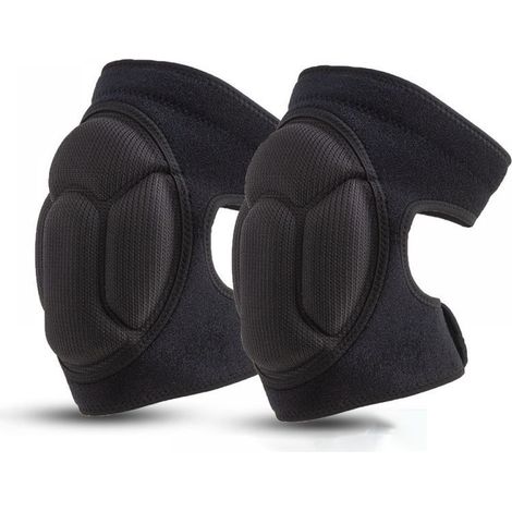 Lot de 2 genouillères anti-collision et anti-chute en éponge - une noire L [tour de jambe 41-50 cm]