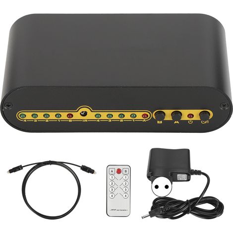 Matrice Audio Optique Numérique SPDIF 4x2 avec Télécommande et Alimentation 100-240V (1/5)