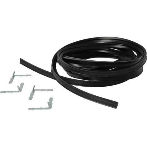 vhbw Universal Door Seal for Oven e.g. compatible with AEG & Many Other Brands - 3 m, Angled Corner Hooks, Black