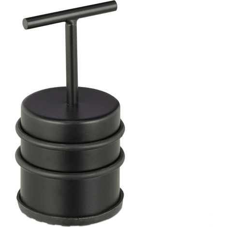 Tope de puerta con asa antideslizante 14 x 7 cm de acero inoxidable negro 130009147 (1/5)