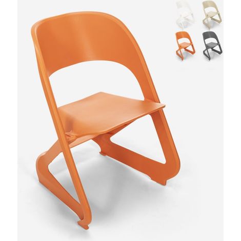 Silla de diseño apilable para bares, fiestas y eventos públicos plástico Nest - Naranja