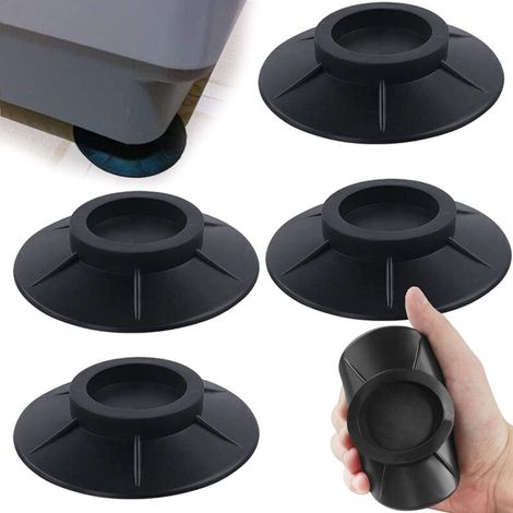 Coussinets de Machine à Laver, 4Pcs Coussinets pour Pieds de Machine à Laver Tapis Anti-Vibration Coussinets Amortisseurs Anti-Vibration en Caoutchouc Tapis Anti-Vibration pour Sèche-Linge Noir (1/5)