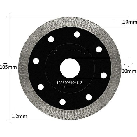 Disque à Tronçonner Diamante 2 Pièces 105 mm pour Porcelaine Tuile Marbre Céramique Granit (1/4)