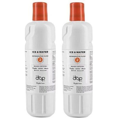 2er-Pack EDR2RXD1 Kühlschrank-Wasserfilter – Reduziert Chloride und Gerüche – Einfacher, werkzeugloser Austausch – Frisches, reines Wasser (1/5)