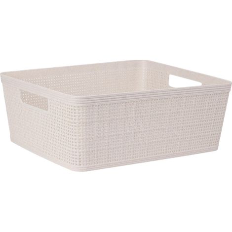 Panier tressé - Matière PP - 35 x 29 x 13 cm - 350 g - Idéal pour le rangement quotidien - Conservation des aliments - Grande capacité, peut contenir de nombreux objets (1/4)