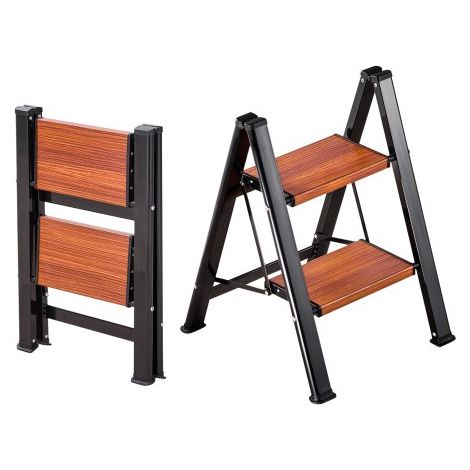Escabeau Pliant 2 Marches Marchepied Pliable Charge 150 kg (1/5)