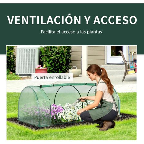 Mini Tunnel Greenhouse 200x100x80 cm with Galvanized Steel Frame & Green PE Cover for Garden, Patio, and Home Nursery (1/5)