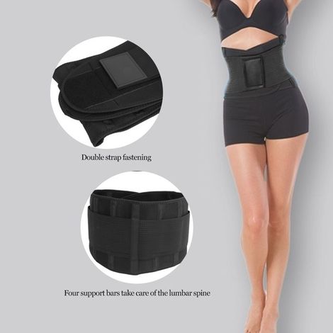 Ceinture d'entraînement taille - Kequ - 4 renforts lombaires - tissu extensible confortable - fermeture réglable (1/5)