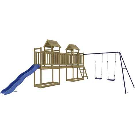 vidaXL Parque infantil de exterior madera de pino impregnada (1/2)
