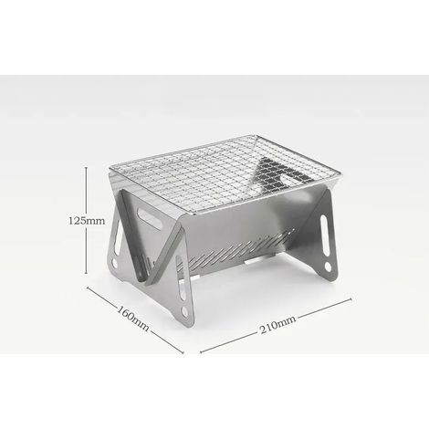 Réchauds de barbecue pliables portables multifonctions pour le camping, grille de cuisson, filet de rangement pour bois de chauffage, barbecue en acier inoxydable, réchauds de cuisson portables (1/4)