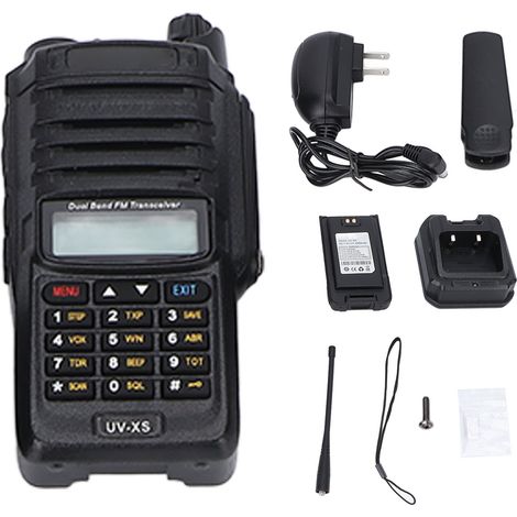 Talkie-walkie double bande 10W 136-174MHz & 400-520MHz IP67 étanche et anti-poussière, compatible BaoFeng UVXS, chargeur secteur 100-240V prise US (1/5)