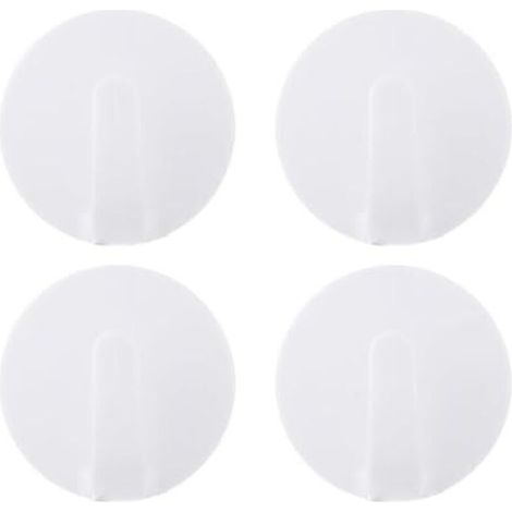 Powerful Magnetic Hooks for Kitchen and Bathroom, Set of 4 White ABS Strong Magnets for Organizing Everyday Items - (1/5)