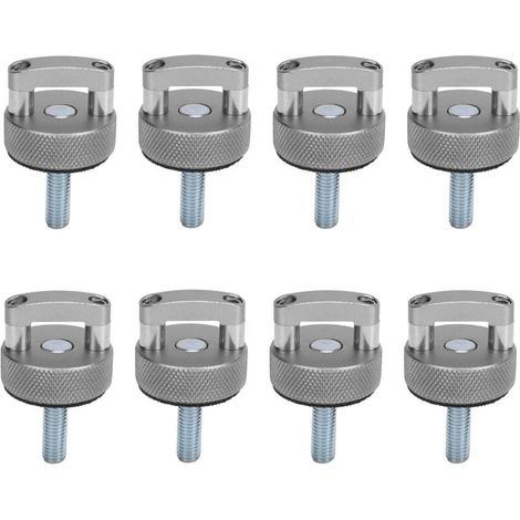Set of 8 Aluminum Thumb Screws with Quick Release Fastener, D Ring for Bronco 2 Door 4 Door From 2021, Integrated, Steel M8, Thread 1.25, Use (SILVER). (1/5)