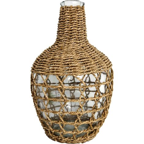 Vaso in palma e alghe marine dal design naturale ed elegante