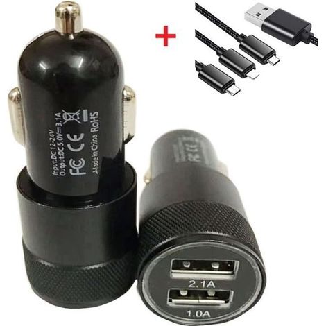 Kfz-Ladegerät – Universal – Dual-USB – 2,1 A – Inkl. Kabel – Mini-Design (1/4)