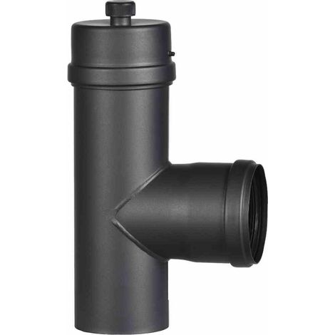 Pelletrohr 80 mm T-Stück 1,2 mm, Stahl, lackiert, SW (1/4)