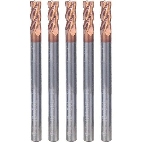 4 mm 4-schneidiger Spiral-Schaftfräser aus Wolframstahl mit Nano-Beschichtung, CNC-Fräswerkzeug (5 Stück)
