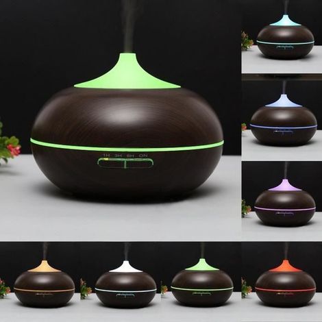 Humidificateur Ultrasonique Diffuseur d\'Huiles Essentielles Diffuseur Aroma Forme d\'Amande (Marron) (1/4)