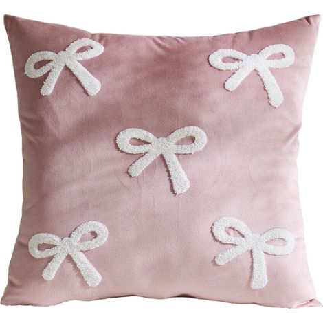 Samtsofakissenbezüge mit Schleife - Polyester-Kissenbezüge, erhältlich in verschiedenen Farben, Wohnaccessoires.