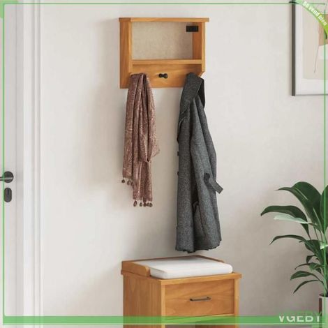 4010451 Porte-manteau mural SANDNES 45x12x35 cm bois massif pin (1/5)