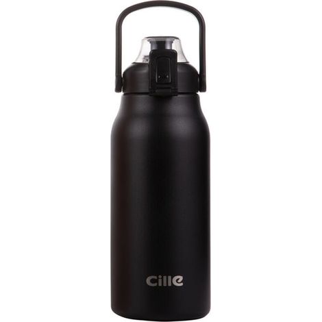 1,3-Liter-Sport-Trinkflasche, BPA-frei, auslaufsicher, für Erwachsene und Kinder, Fitness, Laufen und Trinken – Schwarz (1/3)