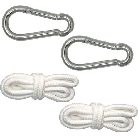 Kit para Colgar Hamacas Kit completo incl Mosquetones y Cuerdas Peso máximo soportado 160 kg