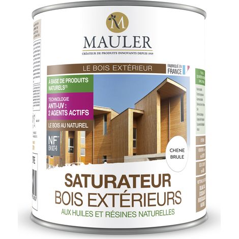 MAULER - Saturateur Bois Extérieurs Aux Huiles Et Résines Naturelles - 2,5L - Chêne Brulé - Certifié NF-EN 927-6