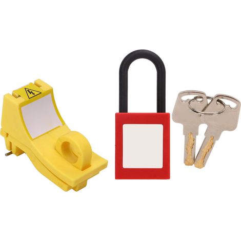 Ortviai Kit de Sécurité pour Disjoncteur Miniature avec Clé Fixée par Pin et Cadenas Nylon 38mm