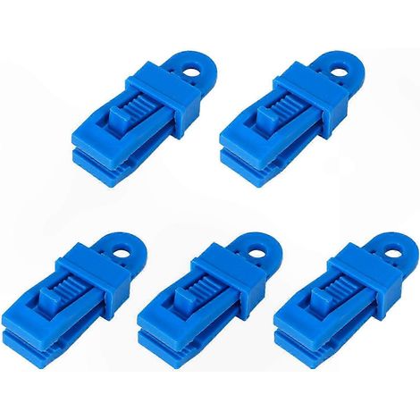 5 Pinces de Bâche Réutilisables pour Camping, Serre-Corde Tendeur, Crochets de Tente pour Extérieur, Attaches Auvents Vent, Lot de 5, Vert (1/4)