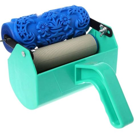 Kit de décoration Jormftte, 1 machine à décorer, 2 rouleaux à peinture, 1 rouleau à peinture en relief, 15 x 4,7 cm, vert/bleu (1/5)