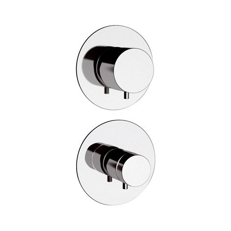 Rubinetto termostatico doccia con deviatore 4 posizioni su doppia piastra - serie minimal thermo (1/2)