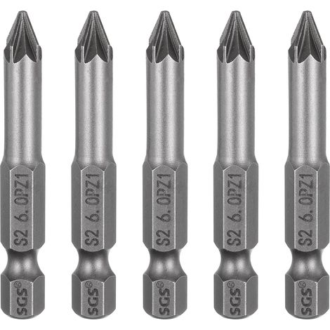 5 pièces PZ1 Embout de tournevis à tige hexagonale 1/4" (1/5)